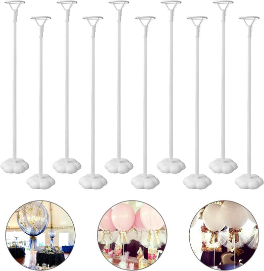 10-Set Balloon Stick Holders with Bases