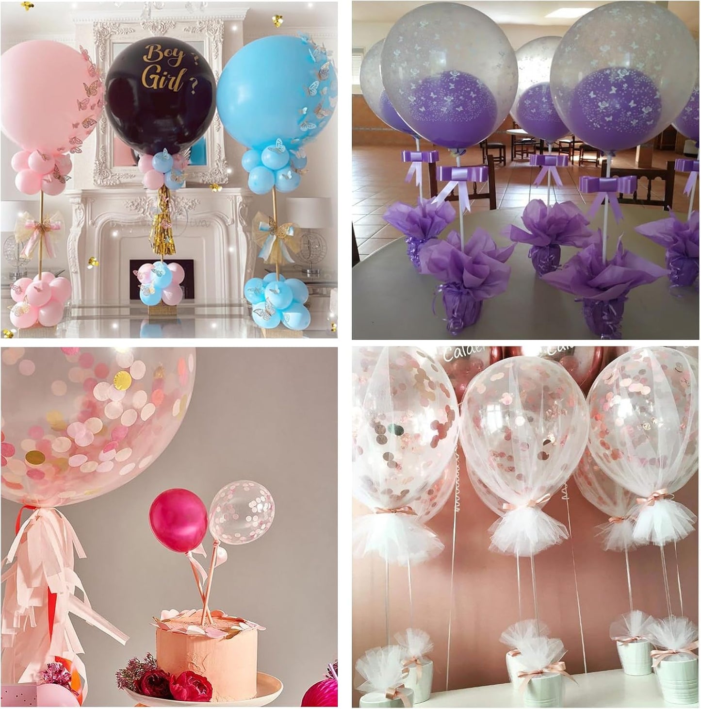 10-Set Balloon Stick Holders with Bases