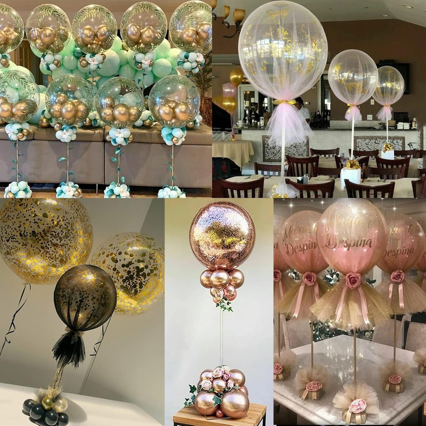 10-Set Balloon Stick Holders with Bases